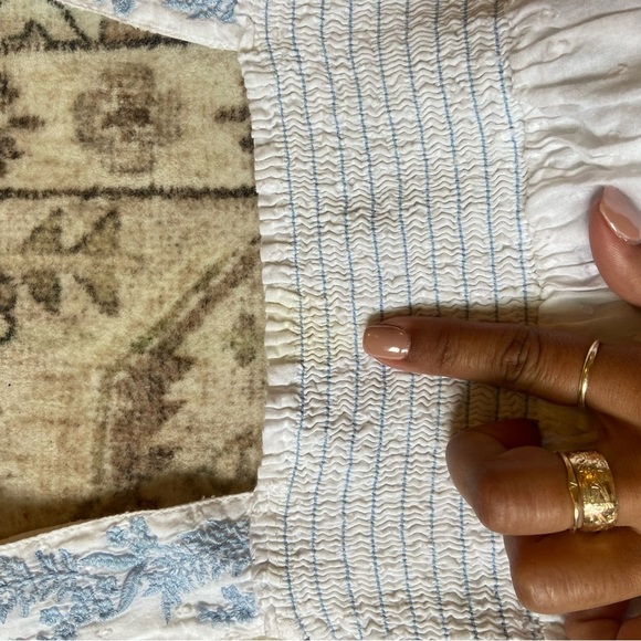 White and Blue Flowy Breezy Floral Praire Dress - Picture 5 of 8